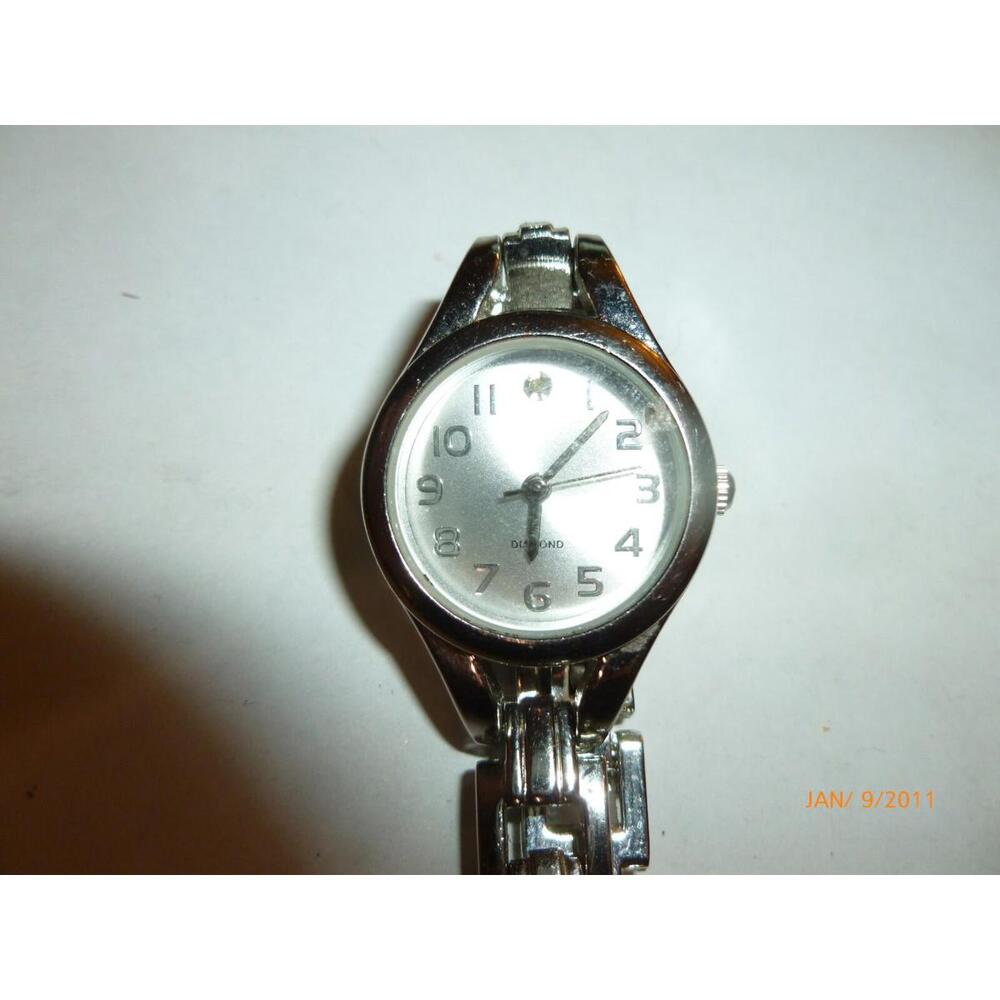 Diamond‎ Silver Tone  Womens Quartz Watch